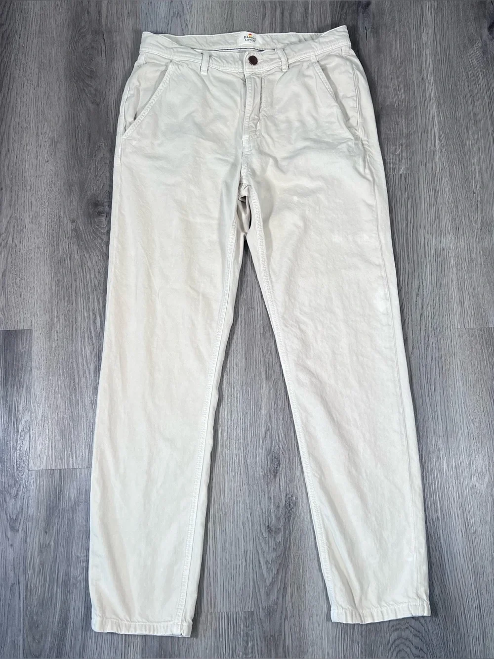 MARINE LAYER Men’s Archive Linen Field Natural Pants $128 Sz 30x30 Cream AS IS